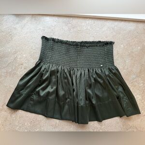 Natural Life Olive Green Satin Daisy Skort, Size Medium